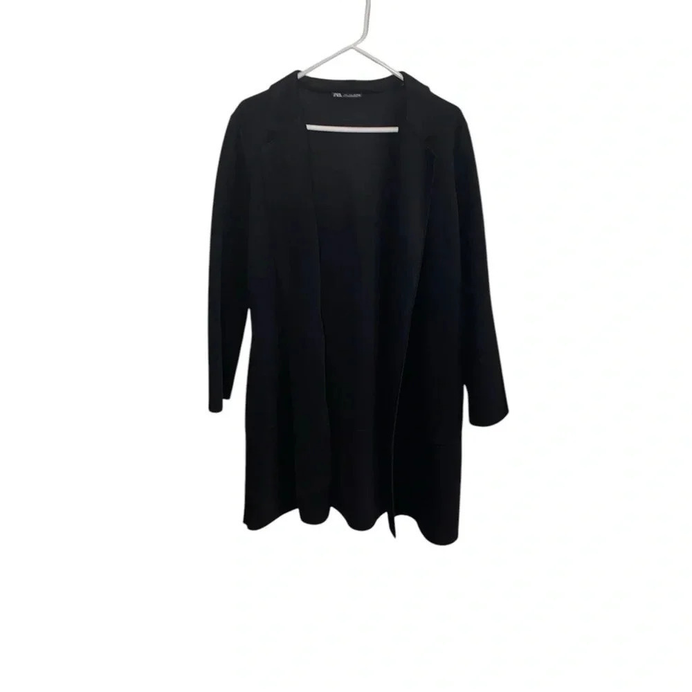 Y2K Zara black faux suede Tattoo Graphic butterfly humming bird Jacket - Picture 3 of 9